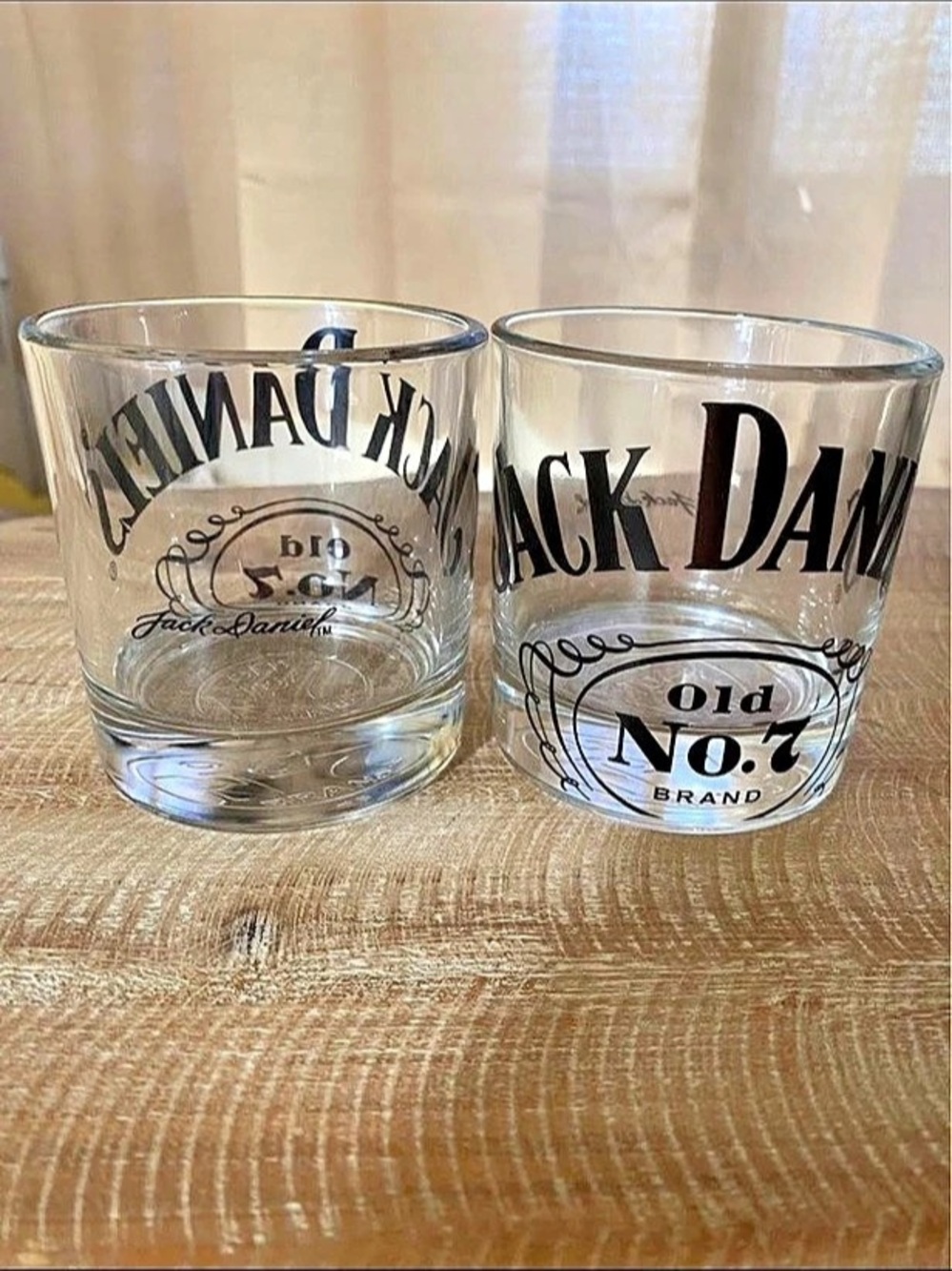 Jack Daniel's Old No. 7 Logo Rocks Glass Pair Printed Rocks Glasses Set of 2